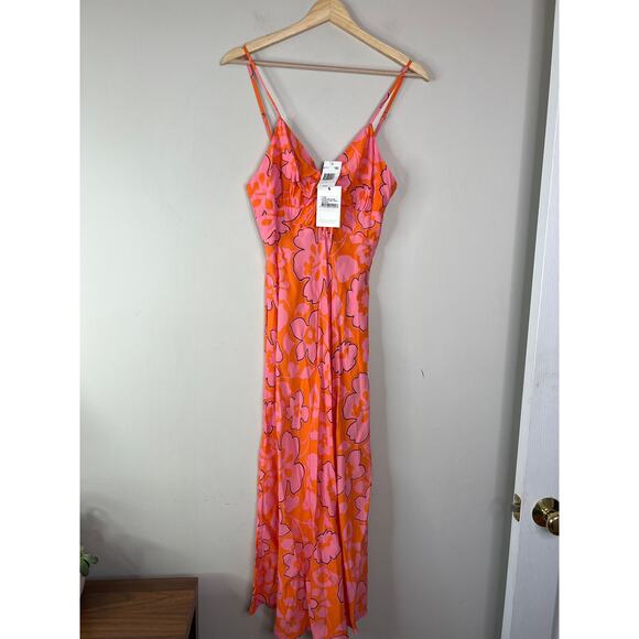 NWT Faithfull The Brand Shayna Paraiso Ruched Floral Midi Dress Multi Color - Picture 2 of 7